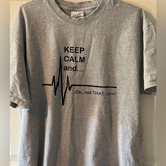 Port and Company Tops - Gray Graphic T-Shirt